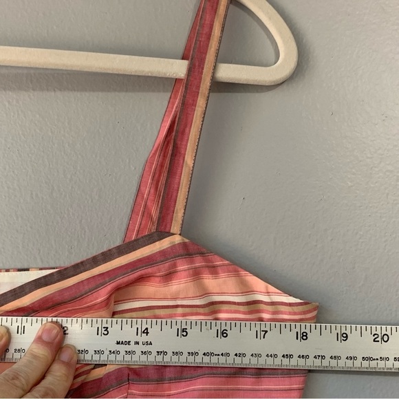 Loft cotton multi striped tank top blouse. Size 10 - Picture 7 of 9